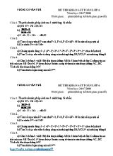 Đề thi khảo sát Toán Lớp 6 - Năm học 2007-2008 - Phòng GD và ĐT Yên Khê (Có đáp án)